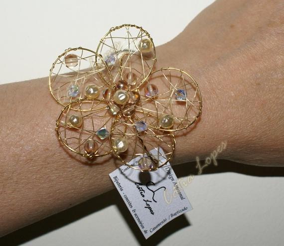pulseira LAURA ouroazul - pulso